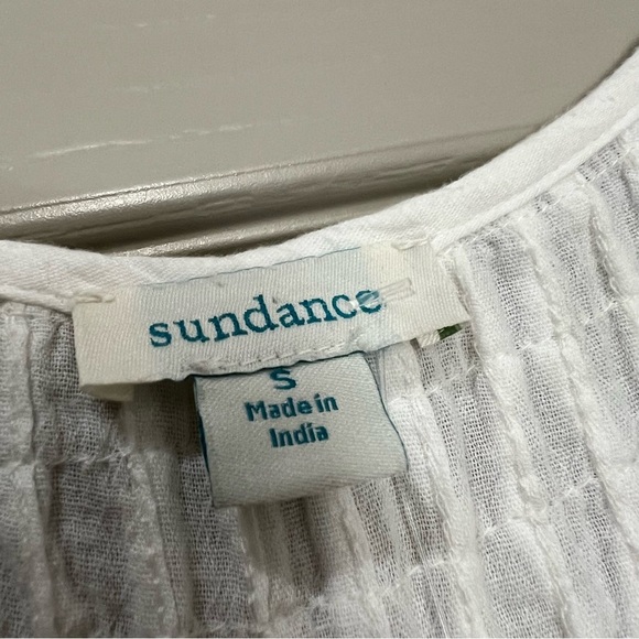 Sundance Small 💯 Cotton White Bohemian Cottagecore Midi Tassel Dress R1 - Picture 4 of 5